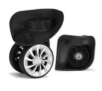 Ech.Apr Luggage Wheel Replacement - 1 Pair Quiet Suitcase Wheels, Caster Repair Parts for Travel Luggage and Spinner Suitcases, Black, Small, Ea08-s-black