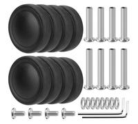 Ech.Apr Luggage Wheels Replacement, 8pcs Rubber Double-Row Mute Suitcase Caster Wheel Replacement Parts, Wear Resistant Repair Wheels for Travel, Black, OD 55mm