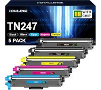 ECHALLENGE TN247 TN243 Compatible with Brother TN-243CMYK Toner for Brother MFC L3750CDW L3770CDW MFC-L3750CDW TN 243CMYK TN-247 Toner DCP-L3550CDW HL-L3210CW HL-L3230CDW MFCW L3710 CW (5 Pack)