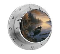 Echanical Kitchen Timers 60 Minute Canoe by The Water Wind Up Timer Chef Cooking Timer Clock with Loud Alarm, No Batteries Required, Countdown Reminder Magnetic, for Classroom Home Baking