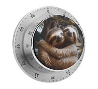 Echanical Kitchen Timers 60 Minute Two Sloths Hugging Wind Up Timer Chef Cooking Timer Clock with Loud Alarm, No Batteries Required, Countdown Reminder Magnetic, for Classroom Home Baking