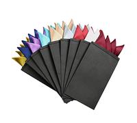 Echaprey 9 Pcs Men's PreFolded Pocket Squares On Card Masculine Polyester Suit Handkerchief, Random Color, Large