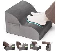 Echaprey Foot Rest for Under Desk at Work,Adjustable Under Desk Footrest Multifunctional 3-Tier Foot Stool with Non-Slip Base and Washable Cover Ergonomic Foot Stool for Office,Home,Car,Travel (Grey)