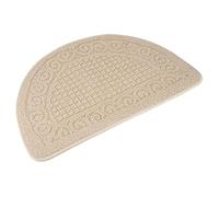 Echaprey Half Round Non-Slip Kitchen Bathroom Toilet Doormat Floor Rug Mat Keeps Your Floors Clean Home Decor (Large, Camel)
