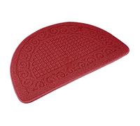 Echaprey Half Round Non-Slip Kitchen Bathroom Toilet Doormat Floor Rug Mat Keeps Your Floors Clean Home Decor (Large, Red)