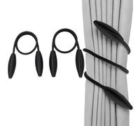 Echehi 2-Pack Modern Geometric Styles Curtain Tie Backs, Adjustable Twistable Curtain Ties for Home Curtains and Curtain Decoration. Black