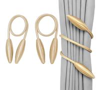 Echehi 2-Pack Modern Geometric Styles Curtain Tie Backs, Adjustable Twistable Curtain Ties for Home Curtains and Curtain Decoration. Champagne