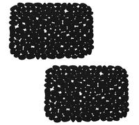 Echehi 2 Pack Sink Protector Mat, 40 x 30 cm DIY Cut Sink Protector for Kitchen Stainless Steel Sink, Fast Draining Mat Sink Protector for Dishes and Glassware. Black