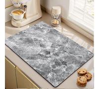Echehi 2pcs Drying Mat for Kitchen Counter, 40 x 30 cm Self Drying Mat Kitchen for Kitchen Counter, Coffee Machine, Dish Rack. Marble