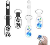Echehi 2pcs Fidget Keyring, Portable Stress Relief Toy, Anxiety Relief & Focus, Ideal for Adults and Kids. White, Black