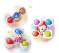 Echehi 3pcs Suction Spinners for Babies, Baby Bath Toys, Sensory Toys for Toddlers. Crabs