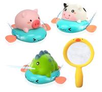 Echehi 4pcs Baby Bath Toys, Wind up Bath Toys with Water Spray, Suitable for Children Over 18 Months. Green