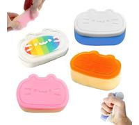 Echehi 4Pcs Stress Relief Cheese Cat Squishy Toys, Fidget Sensory Toys for Adults & Kids, Stretchable Squeeze Toy for Anxiety Relief, Focus & Fun