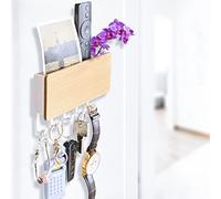 Echehi 5 Hooks Key Holder, Easy to Install Wall Mounted Key Hooks, Small Coat Rack, Letter Rack, Suitable for Entry Areas and Behind Doors. White