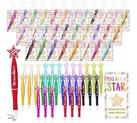 Echehi Class Gifts For 30 Children With 30 Pcs Star Pens With Cards, Gifts For Students From Teachers, End Of Term Rewards For Children, Primary School Leavers Presents(10 Colours)