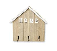 Echehi Decorative Key Holder for Wall, Self Adhesive or Drilling 3 Ways Installation Key Rack, Key Hooks Wall Mounted, Key Holder for The Home(Wooden)