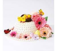 Echehi Easter Bonnet Kit With 19 Flowers, Chicks, Nest, Butterflies, Eggs, Make Your Own Easter Bonnet For Girls