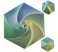 Echehi Gradient Fractal Fidget Hexagons for Kids Adults, 3D Spiral Visual Design Relieve Anxiety, Release Rtress Toys. Gradient Green