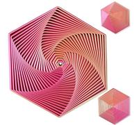 Echehi Gradient Fractal Fidget Hexagons for Kids Adults, 3D Spiral Visual Design Relieve Anxiety, Release Rtress Toys. Gradient Pink