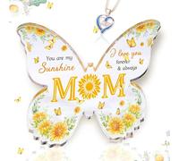 Echehi Mum Gifts Set, Beautiful Butterfly-shaped Acrylic Plaque & Heart-shaped Necklace for Mothers Birthday Gift, Mothers Day Gift, Thanksgiving Gifts