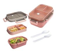 Echehi Portable Lunch Boxes, 2 Layers All-in-One Stackable Lunchbox Utensil Set for Dining Out, Work, Picnic. Pink