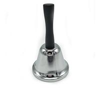 ECHI Metal Tea Table Bell, Gold Plated Hand Bell, Loud Call Service Bell Warning (Silver)