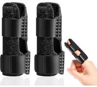Echify Trigger Finger Splint - 2pcs Enhanced Finger Brace with 2 Aluminum Support Bars Finger Splints for Broken Fingers Arthritis Finger Straightener & Immobilization (Black)