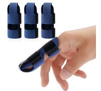 Echify Upgraded Finger Splints - 3Pcs Full Coverage Finger Protector Mallet Finger Support Brace Trigger Finger Splint Finger Straightener for Arthritis & Broken Knuckle Immobilization Blue
