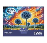 Echinops Sphaerocephalus Puzzle 1000 Pieces Blue Thistle Wildflower Field for The Whole Family Giftable Activity for Home 70x50cm/1000pcs