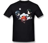 ECHJCG Black Butler T-Shirt Men's Summer Cotton Short Sleeve Shirts (Medium)