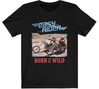 ECHJCG Easy Rider Born to be Wild Motorbike Movie Film Classic Peter Fonda Dennis Hopper T-Shirt(Medium)