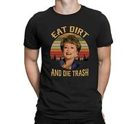 ECHJCG Eat Dirt and Die Trash Blanche Golden Girls Vintage Retro Mens Black T-Shirt(X-Large)