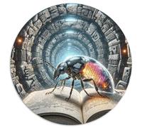 Echo Bookworm 1000 Pieces Jigsaw Magic Fantasy Round Jigsaw for Adults And Kids Colorful Unique Challenge Games Scene Creative 1000pcs (67.5x67.5cm)