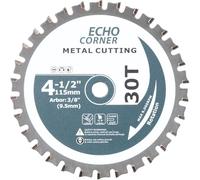 Echo Corner 4-1/2 Inch (3/8" Arbor) Metal Cutting Circular Saw Blade, Fast Dry Cool Clean Cut Off Mild Steel, Angle Iron, Tough Plate/Sheet/Tube, Ferrous & Non-Ferrous, Aluminum