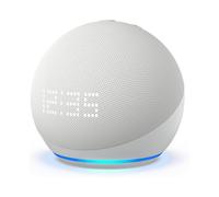 Echo Dot with Clock (5th Gen, 2022) Glacier White - Best-Sounding Dot Yet, LED Display, Alexa & Smart Home