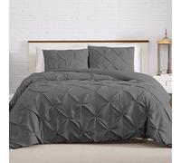 Echo Home Style Single Pintuck Duvet Cover Set, 200 Thread Count 100% Egyptian Cotton Pinch Pleated Quilt Bedding Set With Matching Pillow cases