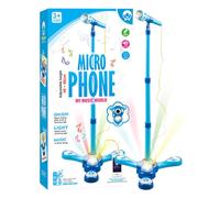Echo Microphone for Kids - with Light Adjustable Stand Interactive Colorful Music Toys,Speech Feedback Toy Karaoke Mics,for Boys Girls Preschoolers Kindergarten Students Family Friends Daughter