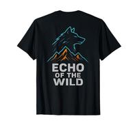Echo of The Wild - Wolf and Mountains Outdoor Design T-Shirt