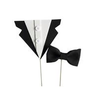 ECHO-OVE 10 Sets Suit Bow Tie EVA Foam Cake Toppers for Father's Day Theme