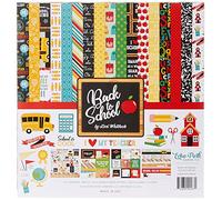Echo Park Paper Back School COLLECTN 12X12 KIT, Blue, Black, Red,Green, Yellow, One Size