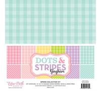 Echo Park Paper Collection Kit, Paper, Spring Gingham/Dots, 6 Colors/2 Each, 12-x-12-Inch