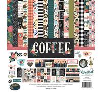ECHO PARK PAPER COMPANY Coffee Collection 12X12 KIT, Paper, Pink, Green, Red,Navy, Blue, Teal, Black, One Size