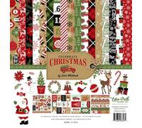 Echo Park Paper Company Paper, Red/Green/Tan/Burlap/Black, 12-x-12-Inch