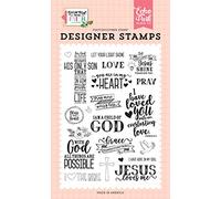 Echo Park Paper Company Stamp, Pink, Green, Teal, Black, Light Brown