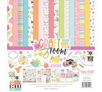 Echo Park Paper Craft Room Collection Kit - Scrapbooking Kit with Twelve 12" x 12" Double Sided Papers and Element Sticker Sheet