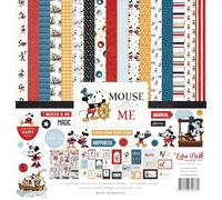 Echo Park Paper Mouse and Me Collection Kit Scrapbooking Kit with Twelve 12" x 12" Double Sided Papers and Element Sticker Sheet