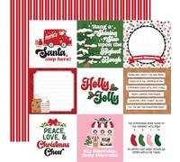 Echo Park Paper Santa's Christmas Delivery: 4x4 Journaling Cards 12x12 Patterned Paper, Multi