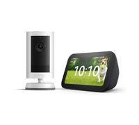 Echo Show 5 (Newest gen), Charcoal + Ring Outdoor Camera Plus (Battery), White, View your camera on Echo Show, Alex Early Access included