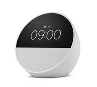 Echo Spot (newest gen), Smart alarm clock with vibrant sound + Alexa, Glacier White