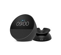 Echo Spot (newest gen), Smart alarm clock with vibrant sound + Made for Amazon Stand with USB-C and USB-A Charging Ports for Echo Spot